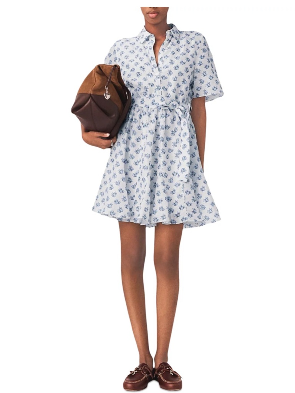 Rubelasemi Short Patterned Linen-Blend Dress